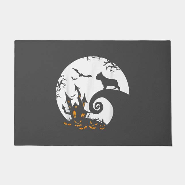 Paillasson Amusant Costume D'Halloween De Chien À Feu Et De L (Devant)