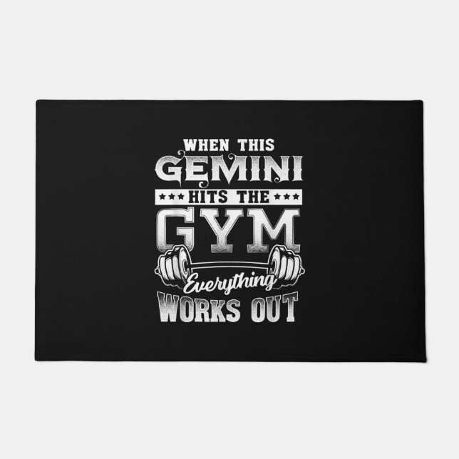Paillasson Amusant Gemini Gym Conception d'entraînement (Devant)