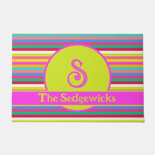 Paillasson Amusant Moderne Bright Stripes Multicolor Maximali (Devant)