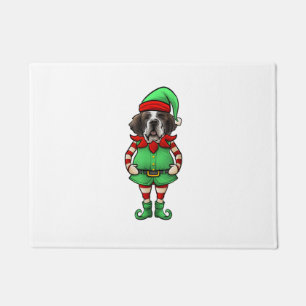Paillasson Amusant Noël Elf St Bernard Chien Saint Bernard