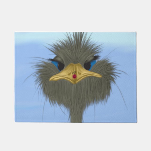 Paillasson Amusant Ostrich George Et Mignonne Ladybug (Devant)