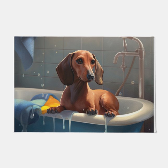 Paillasson Amusement du dachshund au bain  (Devant)