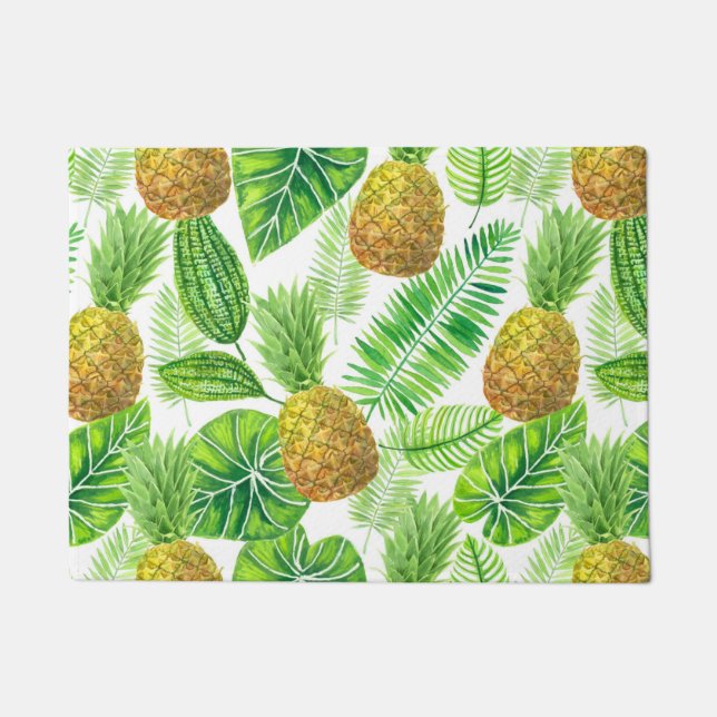 Paillasson Ananas et feuilles tropicaux (Devant)