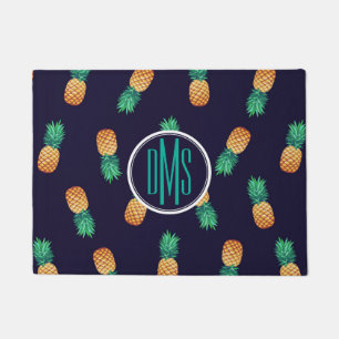 Paillasson Ananas sur le monogramme de la marine  