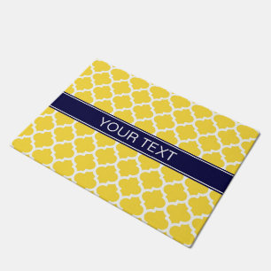 Paillasson Ananas Whisky Marocain #5 Marine Nom bleu Monogram