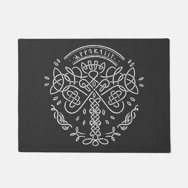 Paillasson Ancien Viking Celtic Knotwork - Arbre de vie (Devant)