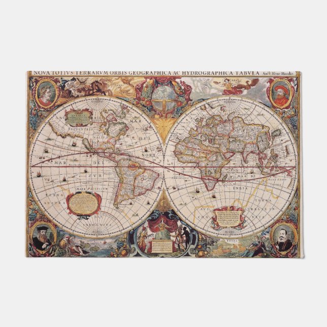 Paillasson Ancienne carte cartographique (Devant)