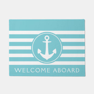 Paillasson Ancre maritime Bienvenue à bord de porte