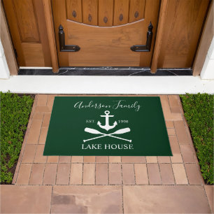 Paillasson Ancre Nautical Lake House Oars Nom de famille Gree