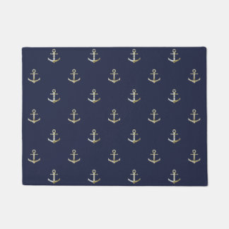 Paillasson Ancre nautique de bleu marine