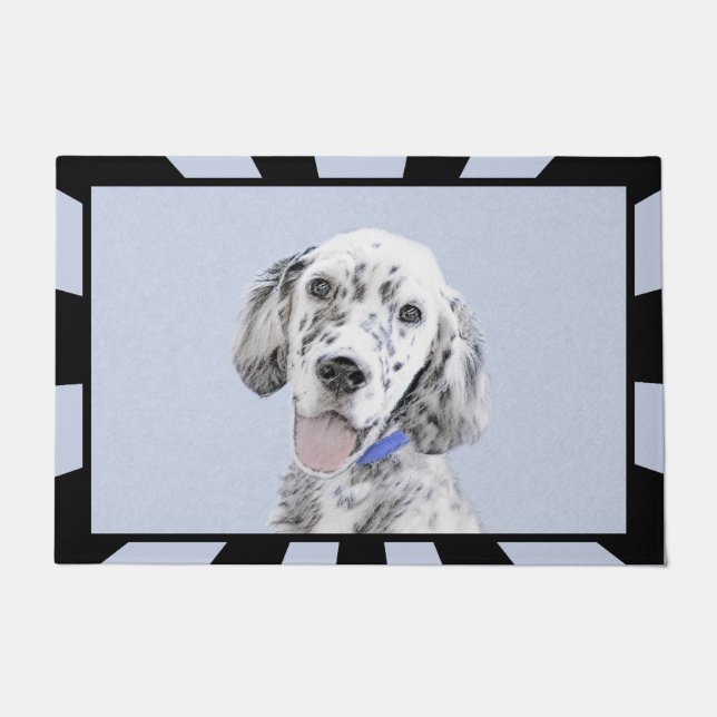 Paillasson Anglais Setter Blue Belton Peinture Chien Art (Devant)