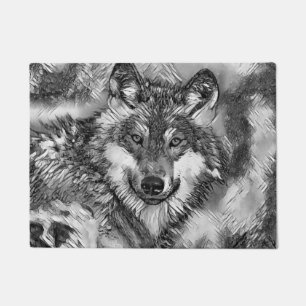 Paillasson AnimalArtBW_Loup_001