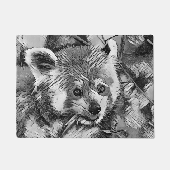Paillasson AnimalArtBW_RedPanda_003 (Devant)