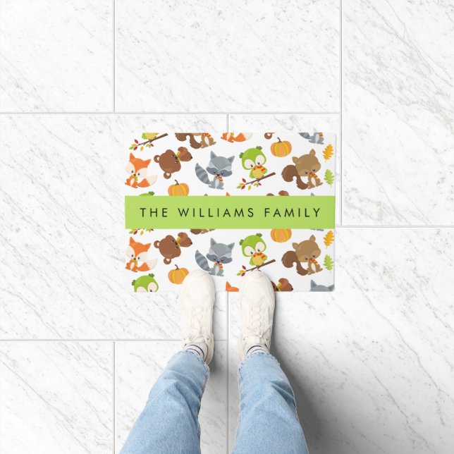 Paillasson Animaux de forêt, Animaux de forêt, Votre nom (Intérieur)