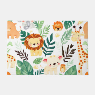 Paillasson Animaux mignons de safari motif jungle