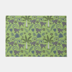 Paillasson Animaux tropicaux sans soudure motif vert et gris
