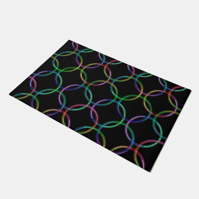 Paillasson Anneaux d'interconnexion 3D Rainbow + vos idées (Incliné)