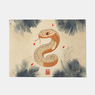 Paillasson Année du serpent Majestic Cobra Double Bonheur