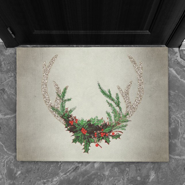 Paillasson Antlers Russes Boho Deer | Floral de Noël (Créateur téléchargé)