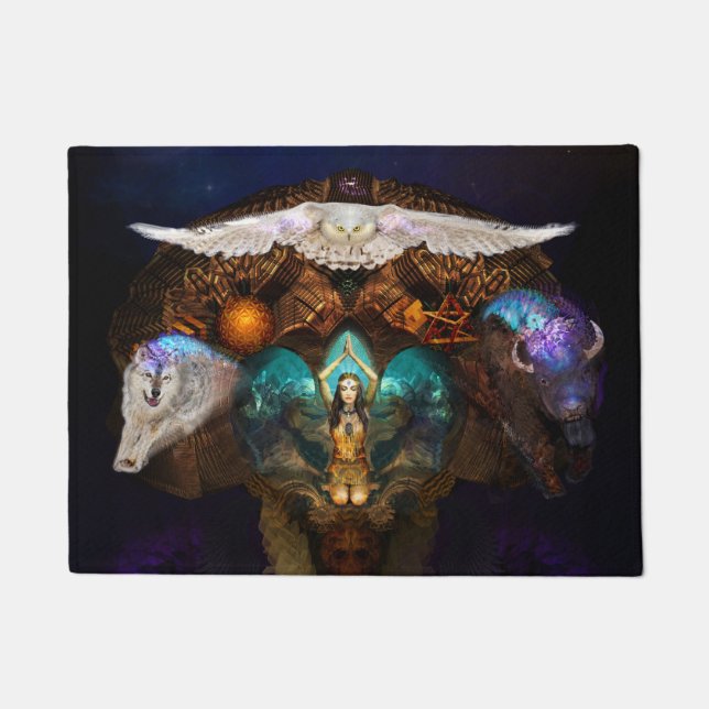 Paillasson Appelant les animaux d'esprit natte (Devant)