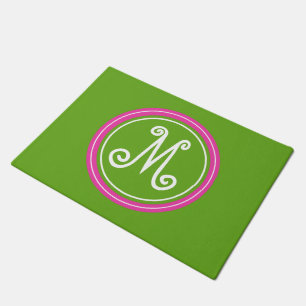 Paillasson Apple vert et monogramme rose de diva