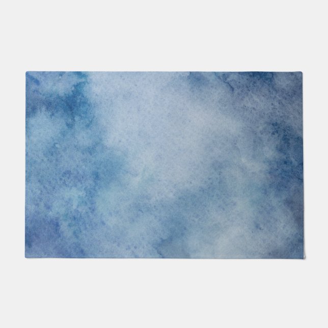 Paillasson Aquarelle bleue Texture (Devant)