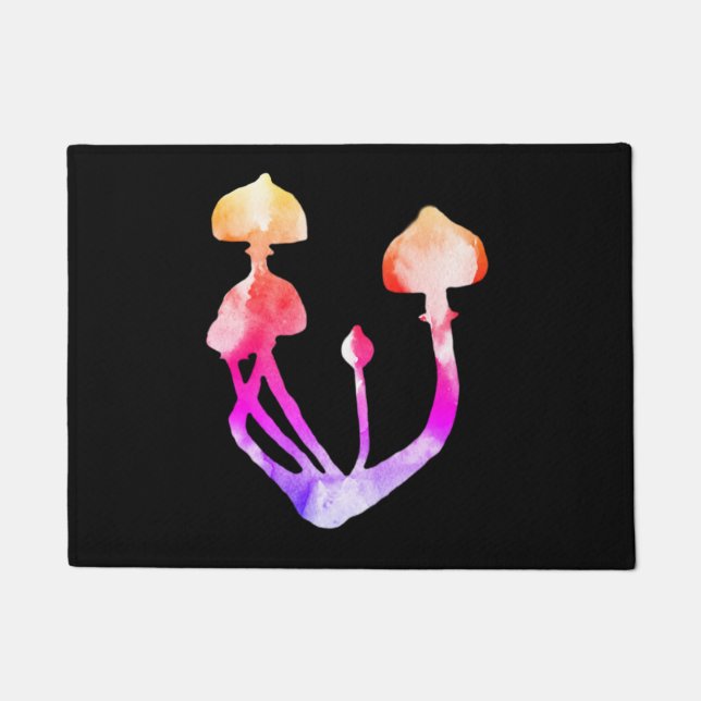 Paillasson Aquarelle Champignons Magie (Devant)