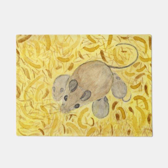 Paillasson Aquarelle de la souris (Devant)
