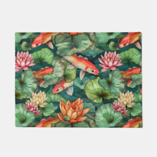 Paillasson Aquarelle Koi et nappes d'eau Porte Mat