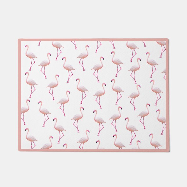 Paillasson Aquarelle Motif Flamingo été (Devant)
