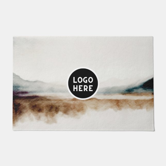 Paillasson Aquarelle naturelle minimaliste Motif Abstrait (Devant)