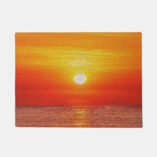 Paillasson Aquarelle Océan Sunset Summer Beach Waves