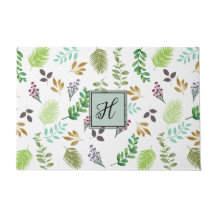 Aquarelle personnalisée Mat de porte botanique