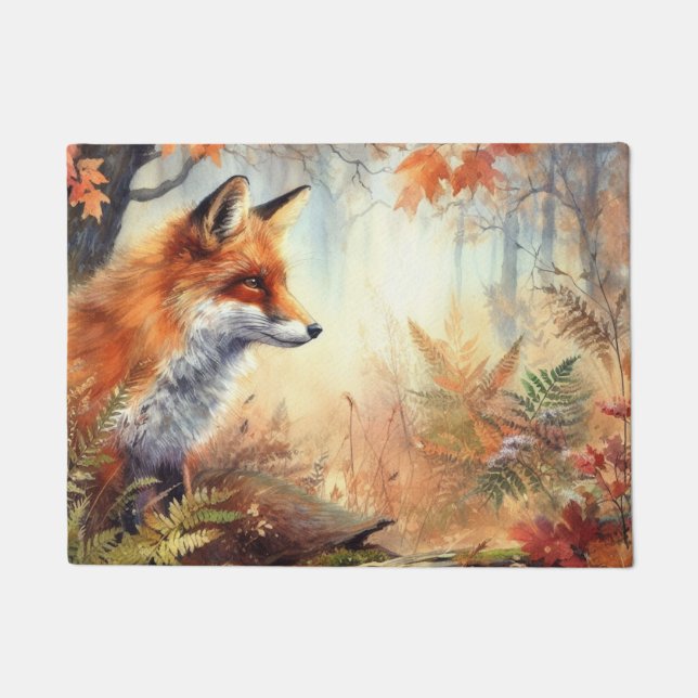 Paillasson Aquarelle Rouge Renard Automne Couleur automne Nat (Devant)