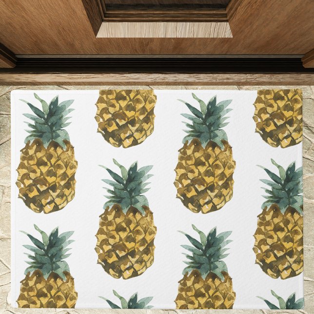 Paillasson Aquarelle tropicale ananas Motif sans couture (Créateur téléchargé)