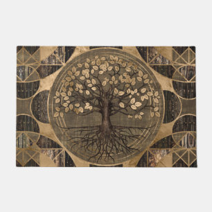 Paillasson Arbre de la vie - Yggdrasil - bois et or