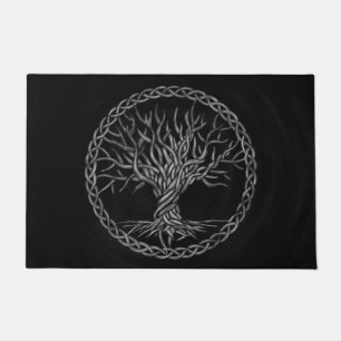 Paillasson Arbre de la vie - Yggdrasil - gamme de gris