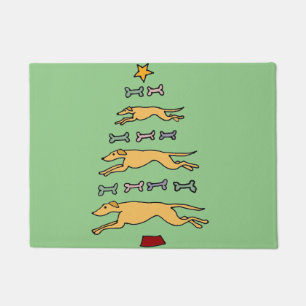 Paillasson Arbre de Noël de chiens et d'os de course de