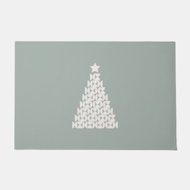 Paillasson Arbre de Noël vert Sage (Devant)
