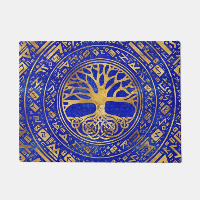Paillasson Arbre de vie - Yggdrasil - Lapis Lazuli (Devant)