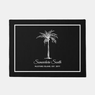 Paillasson Arbre Palm Blanc Noir Moderne Personnalisé