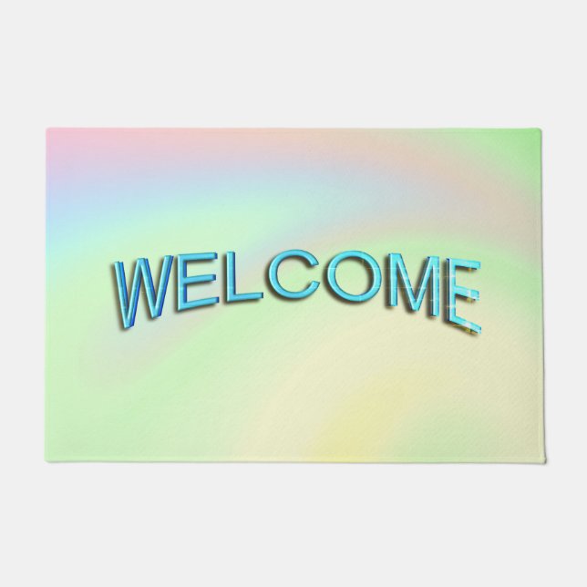Paillasson Arc-en-ciel pastel de couleur (Devant)
