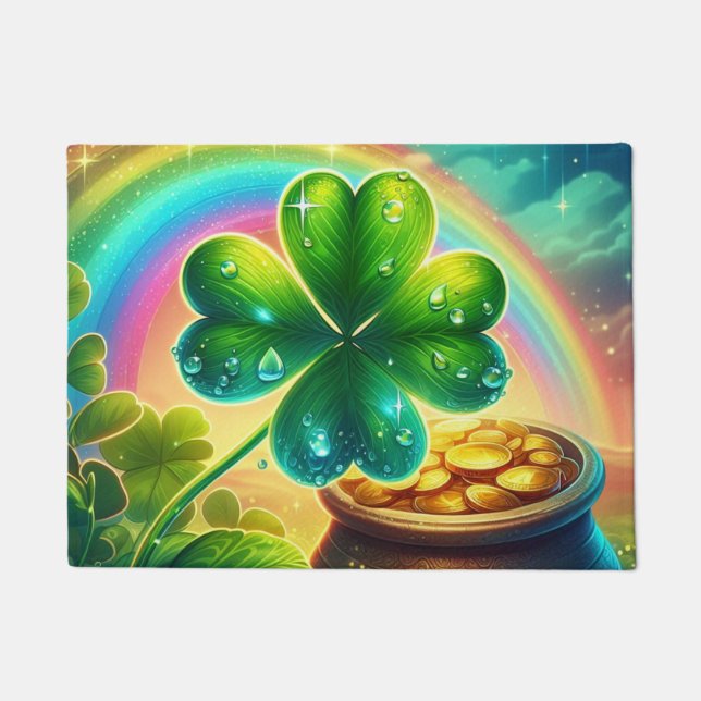 Paillasson Arc-en-ciel Saint Patrick's Day trver (Devant)