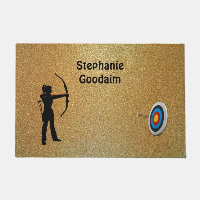 Paillasson Archery Female Archer silhouette and Target (Devant)
