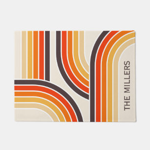 Paillasson Arcs et lignes rétro colorés