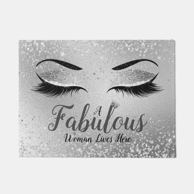 Paillasson Argent Fabrique Femme Parties scintillant yeux mat (Devant)