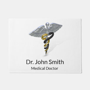 Paillasson Argent Médicale Caduceus Black Gold - mat