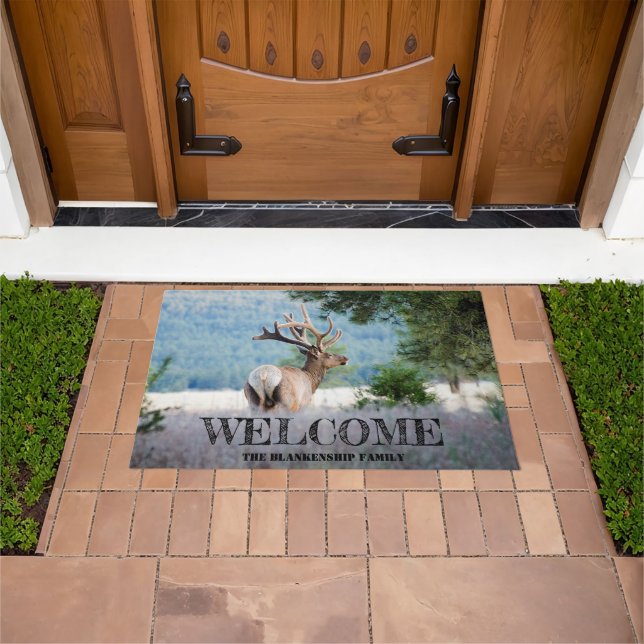 Paillasson Arizona Bull Elk Full Velvet Antlers Personnalisé (De plein air)