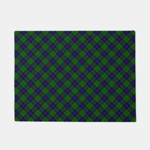 Paillasson Armstrong tartan bleu et vert plaid