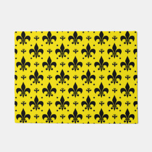 Paillasson Arrière - plan Jaune Fleur-de-lis Motif Design